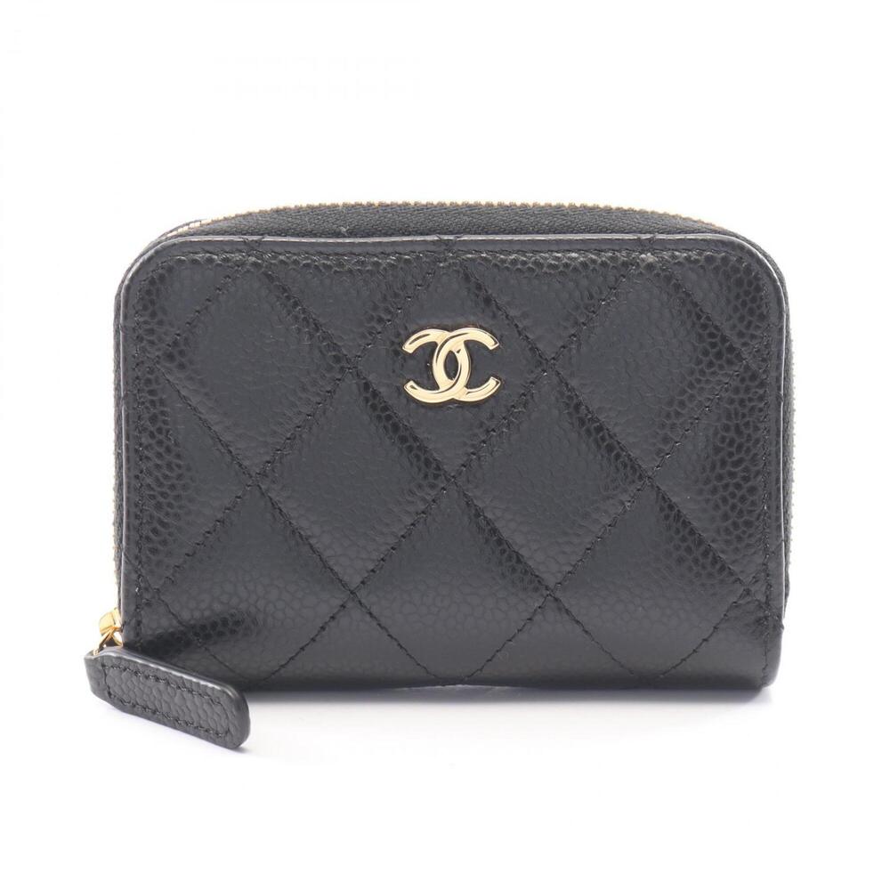 CHANEL Black Caviar Leather Wallet